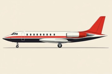 Fototapeta premium short range jet airliner Side view Image for illustration and infographics