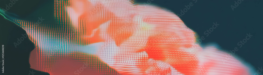 Poster halftone texture showcasing a flower with jagged petal edges against a grunge background