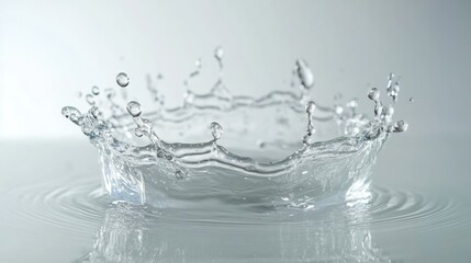 Refreshing Splash of Pure Water on White Background - High-Speed Action and Motion Photography Concept