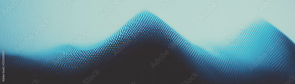 Poster Fragmented triangle formed by halftone dots creates a dynamic visual texture