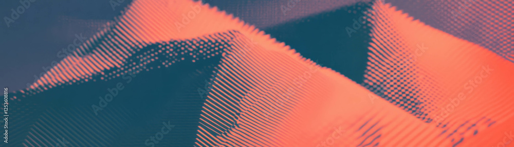 Aufkleber geometric arrangement of halftone triangles with abstract textures from an overhead perspective