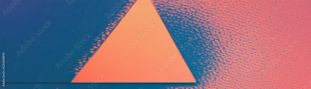 Poster geometric arrangement of triangles with halftone fill viewed from above