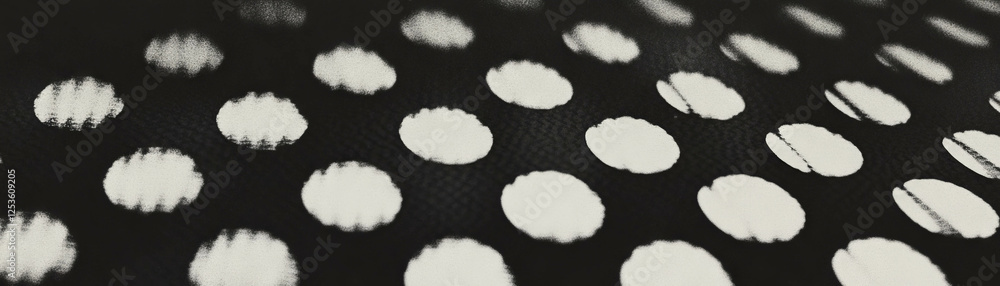 Poster Halftone texture creates a visually engaging grid of unique circular patterns