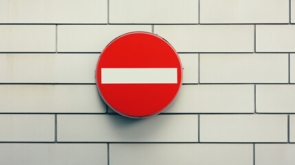 Naklejka premium no entrance red sign