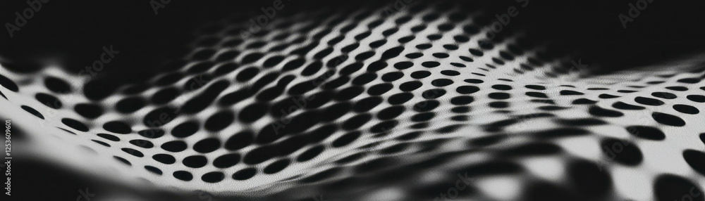 Fototapete Exploring a halftone texture of intersecting lines with varying dot density in close detail