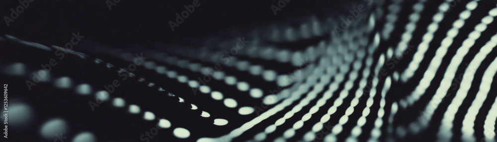 Poster Intricate halftone pattern featuring diagonal lines and dot intersections in a textured design