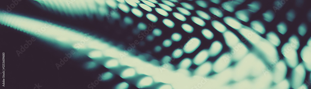 Poster Halftone texture features diagonal intersecting lines with dot intersections creating depth