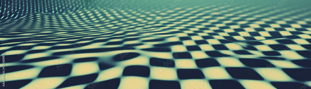 Poster Pattern of rotating squares with halftone texture viewed from above in a dynamic composition