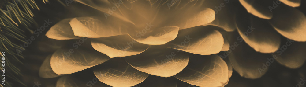 Leinwandbilder detailed view of a pine cone with open scales and textured surface in a grunge style