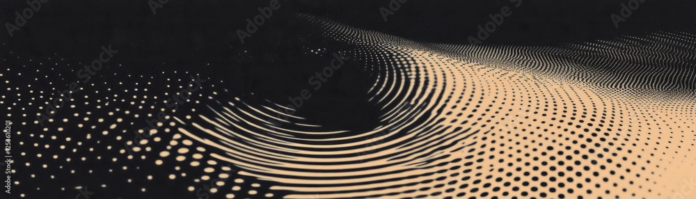 Aufkleber radial burst of halftone dots creates textured, grunge-style visual effect