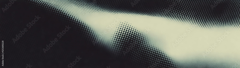 Fototapete radial gradient halftone texture with dynamic transition from black to white dots