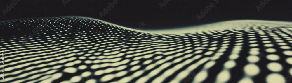 Poster Radial gradient with halftone texture creating a striking grunge background effect
