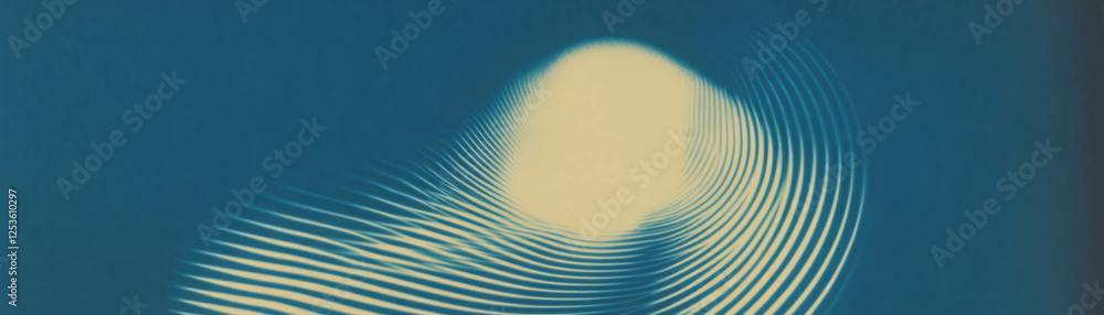 Poster Halftone texture with radial gradient transitioning in contrasting grayscale colors