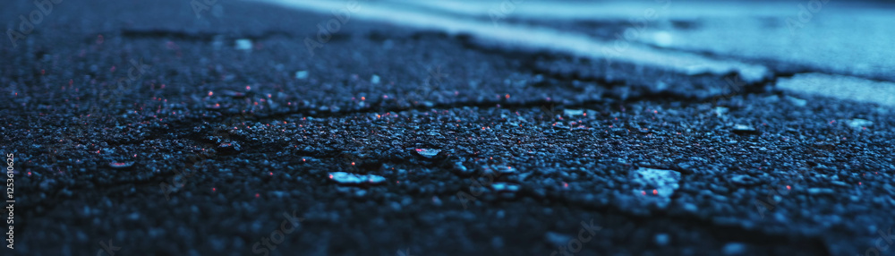 Poster detailing the cracked asphalt texture with halftone effects highlighting surface flaws
