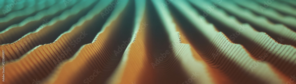 Leinwandbilder halftone texture of corrugated cardboard captured from a side angle showcasing unique patterns