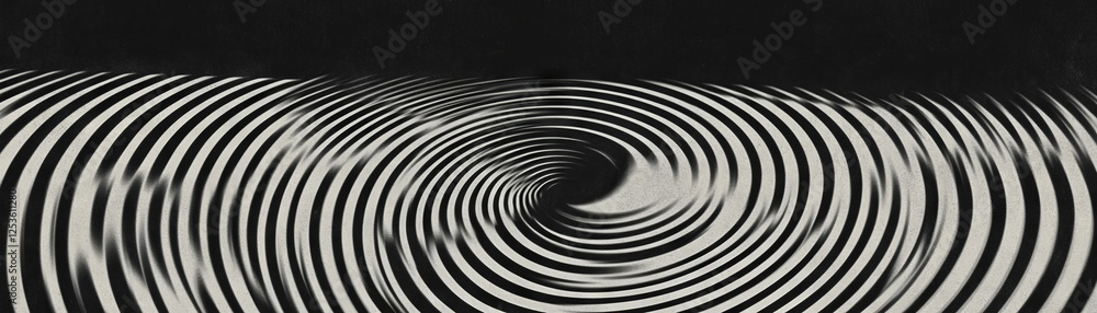 Aufkleber Concentric circles with halftone texture create a striking grunge background effect
