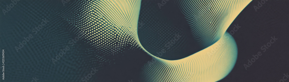 Aufkleber Dynamic abstract composition of overlapping ellipses with halftone texture on grunge background