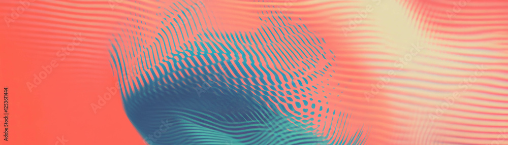 Poster Overlapping ellipses create a vibrant dynamic abstract composition with halftone texture