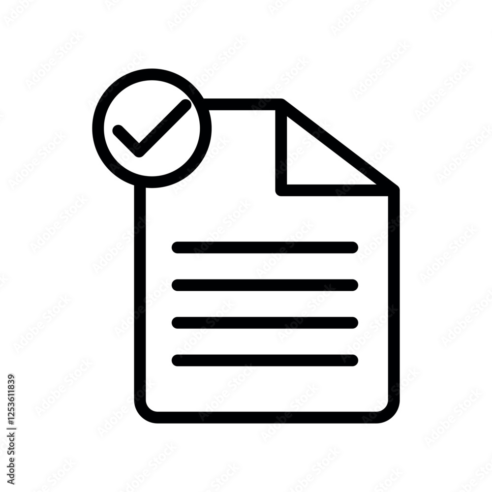 Aufkleber file document check vector icon