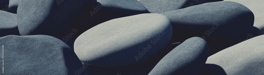 Poster varied textures of smooth stones with halftone effect on a grunge background