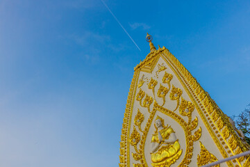 Background of beautiful religious tourist attractions, the ancient church Wat Phra That Nong Bua...