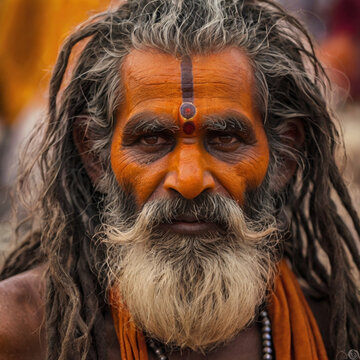 portrat of  sadhu in kumbh