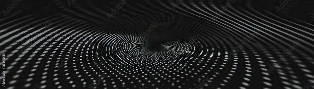 Poster Swirling halftone vortex creating depth and movement with a grunge texture effect