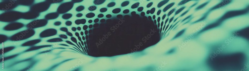 Poster Swirling vortex of halftone dots creates depth in a textured grunge background