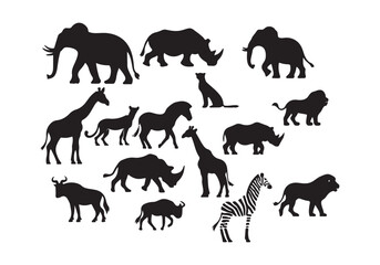 set of animals silhouettes