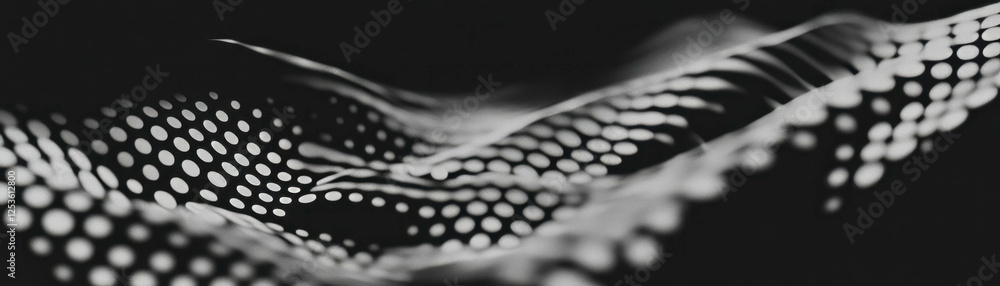Poster Close up of a crumpled paper texture with halftone dots creating a unique visual effect