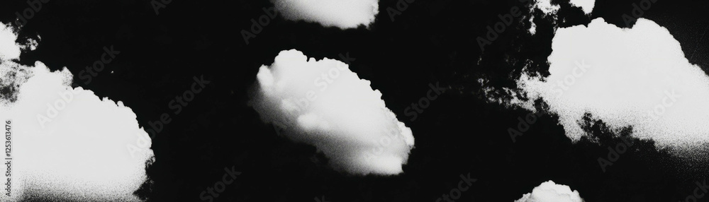 Aufkleber Halftone texture captures dynamic cloud formations against a dark backdrop