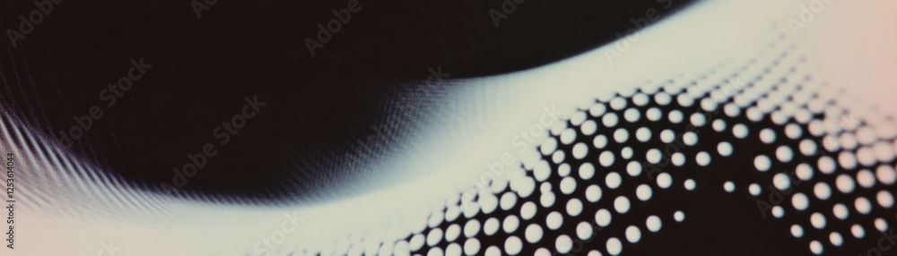 Aufkleber Close-up view of interlocking circles with varying dot sizes featuring a halftone texture