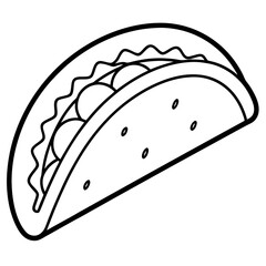 Minimalist Taco Line Art Design