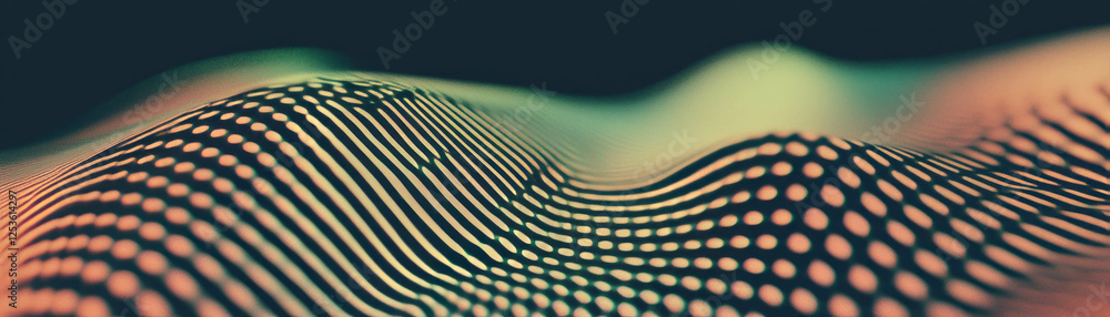 Poster Overlapping squares create intricate moire pattern in halftone texture design