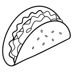 Minimalist Taco Line Art Design