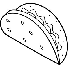 Minimalist Taco Line Art Design