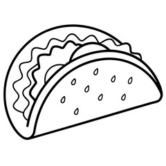 Minimalist Taco Line Art Design