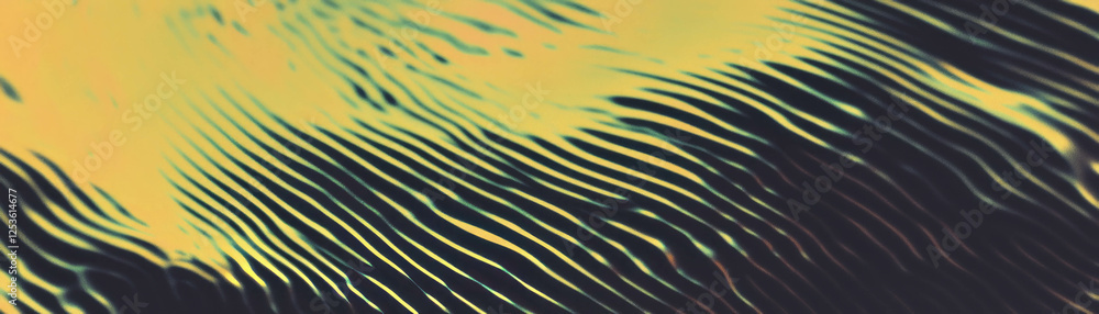 Poster Abstract halftone texture with wavy lines and grunge effect on a flowing background