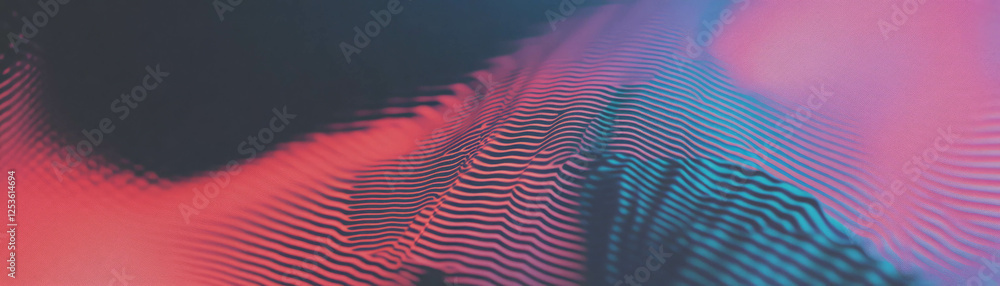 Poster wavy halftone texture with flowing lines and grunge background in vibrant colors