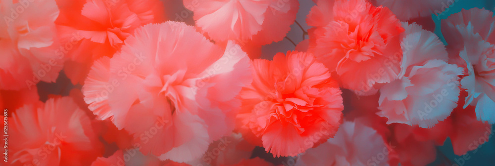 Poster bright carnation florets create a vibrant display in a cheerful arrangement