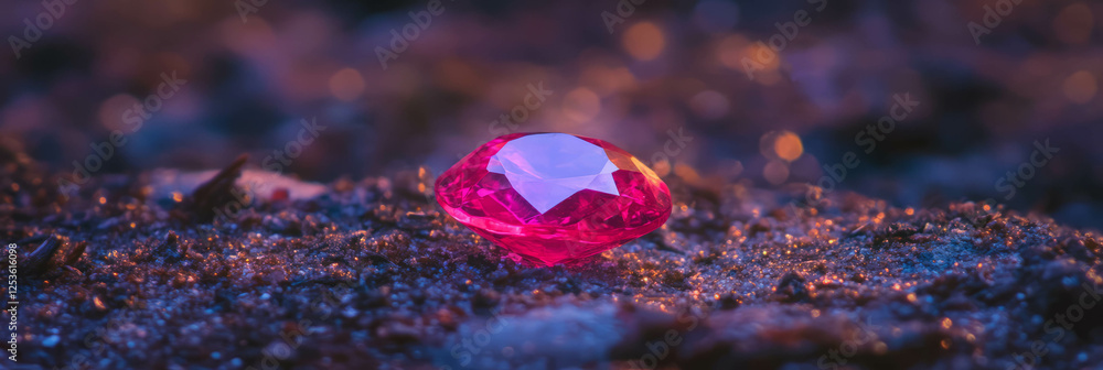 Aufkleber charming ruby glows amidst sparkling stones creating a captivating focal point at dusk