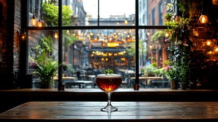 A Refreshing Drink at a Cozy Pub