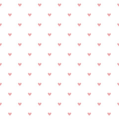 Red mini heart seamless pattern on white background
