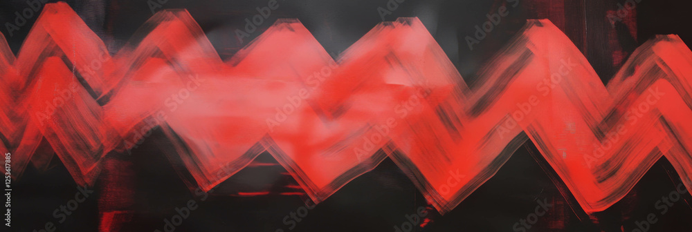Poster Crimson zigzag pattern creating a dynamic visual effect for design enthusiasts
