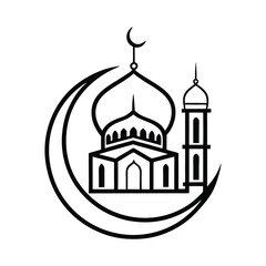 A modern and stylish Ramadan logo featuring vector silhouette 