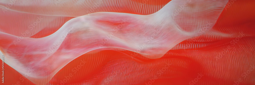 Leinwandbilder Fine scarlet lines create an elegant flow of color and texture in a captivating display