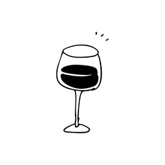 hand drawn wine glass element