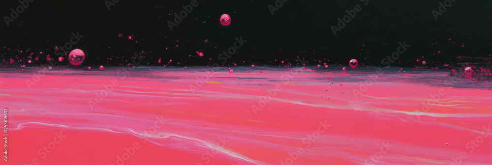 Poster Ruby streaks creating a surreal atmosphere in a cosmic landscape at nighttime