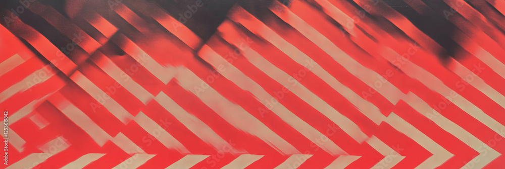 Aufkleber Vibrant red zigzag patterns create dynamic visual impact in a bold design composition