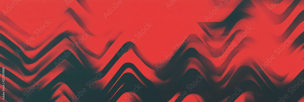 Poster Vibrant red zigzag patterns create a striking visual effect suitable for modern design